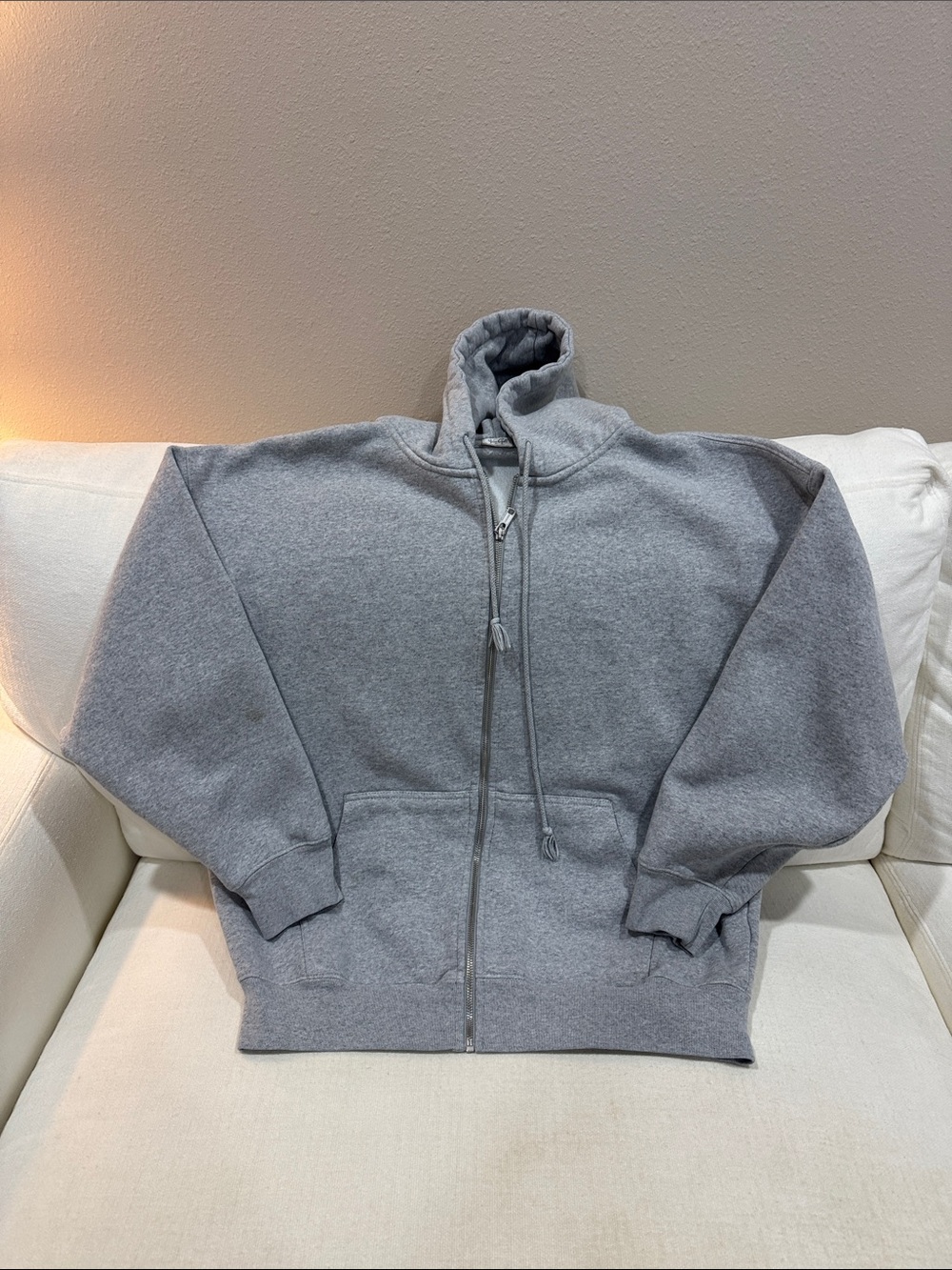 John Galt One Size Basic Gray Zip-Up Hoodie - Classic Comfortable Sweatshirt